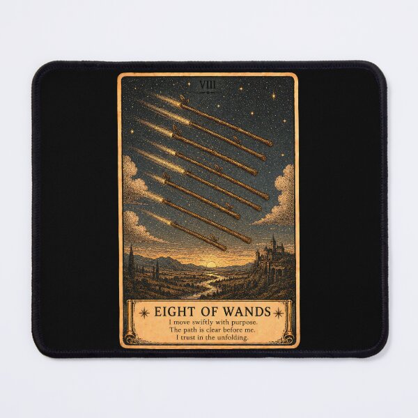 Item preview, Eight of Wands Tarot Card - Speed & Rapid Progress Illustration designed and sold by ArcanaAbsolute.