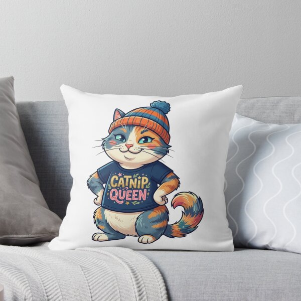 Item preview, Funny Orange Tabby Cat "Catnip Queen" Cartoon designed and sold by StickVerse by Owais.