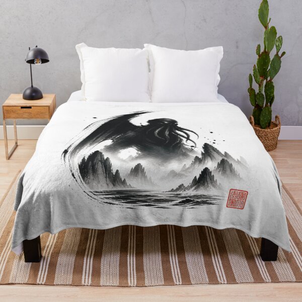 Item preview, Cthulhu Rising in Sumi-E Mountain Mist designed and sold by Fenay Designs.
