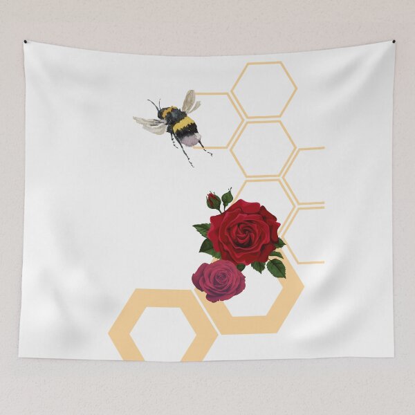 Item preview, Bees Architecture - Peach designed and sold by Sandra Everley.