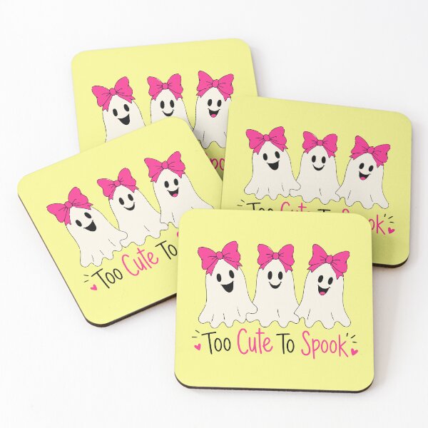 Item preview, Cute Pink Bow Ghosts - Too Cute To Spook Halloween Design designed and sold by PrintandJoy.