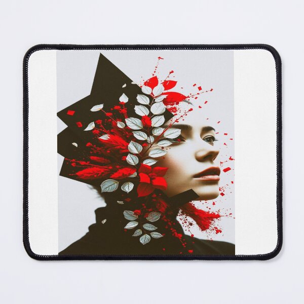 Item preview, Gothic Red Floral Woman Abstract Portrait designed and sold by Vibrant Magical Shop.