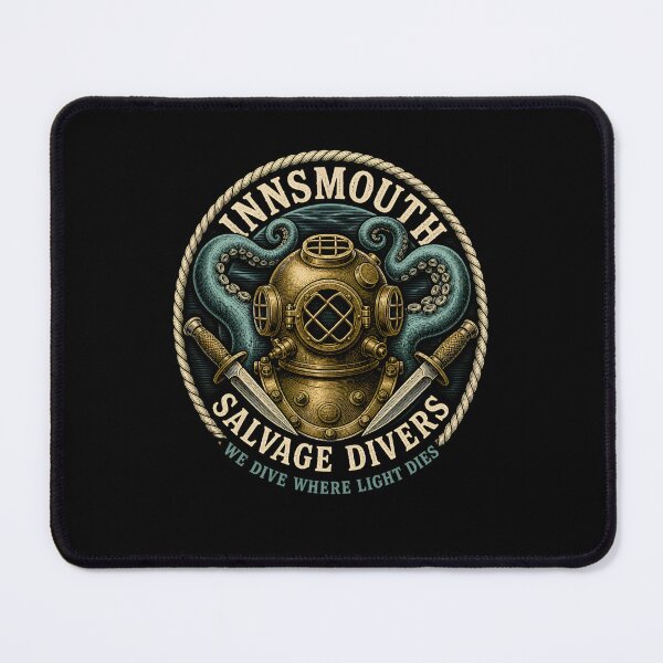 Item preview, Innsmouth Salvage Divers: Vintage Deep-Sea Badge designed and sold by Fenay Designs.