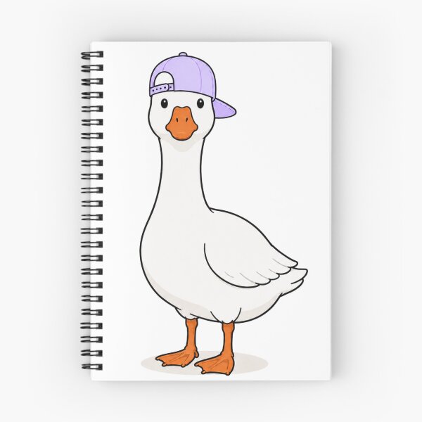 Item preview, Gustav the Goose – Cute Goose with Pastel Purple Cap designed and sold by LittleGinnyArt.