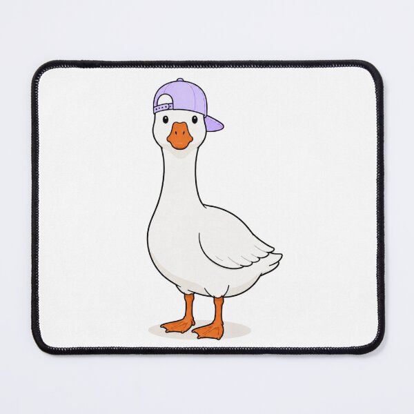 Item preview, Gustav the Goose – Cute Goose with Pastel Purple Cap designed and sold by LittleGinnyArt.
