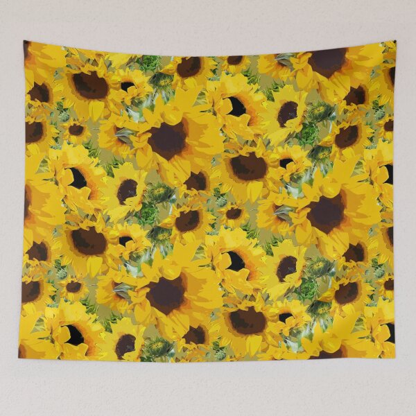 Item preview, Golden Sunflowers Halfdrop on Gold b0a13b designed and sold by Art in My Loft.