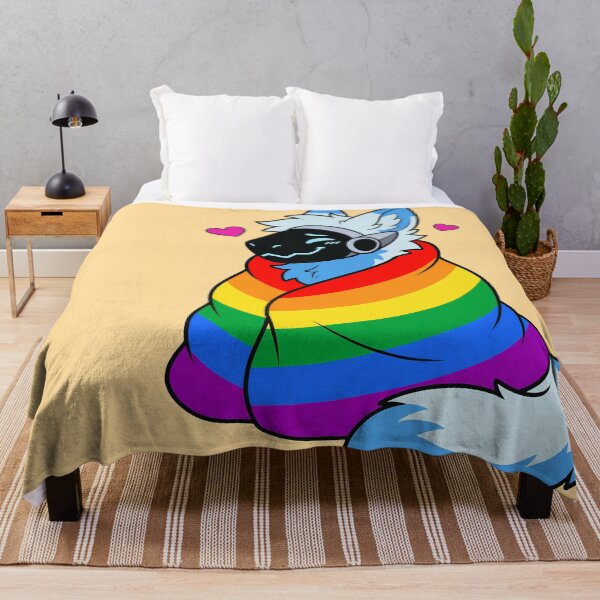 Item preview, Comfy Womfy Furry Pride Protogen LGBTQ Rainbow designed and sold by BlueBullBazaar.