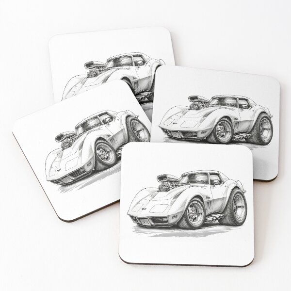 Item preview, 1973 Corvette Stingray Classic American Muscle Car Lineart designed and sold by Wilcox PhotoArt.