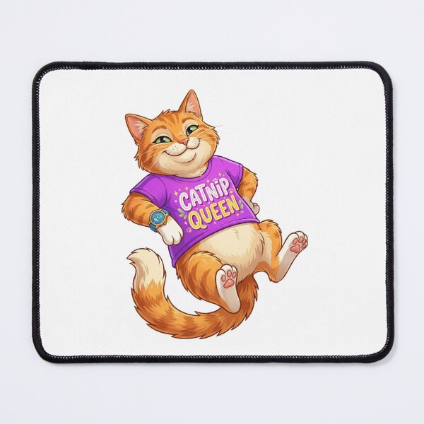 Item preview, Funny Orange Tabby Cat "Catnip Queen" Cartoon designed and sold by StickVerse by Owais.
