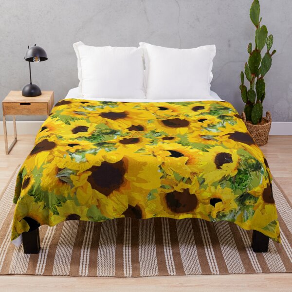 Item preview, Golden Sunflowers Halfdrop on Green 97a529 designed and sold by Art in My Loft.