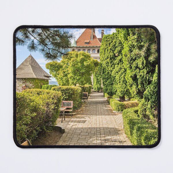 Item preview, Historic Castle Garden Pathway with Wooden Bench designed and sold by Rogi74.