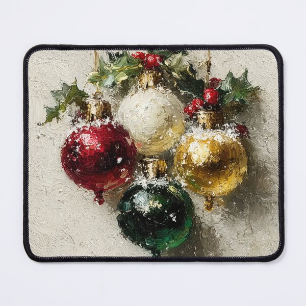 Item preview, Vintage Impasto Christmas Ornaments Oil Painting designed and sold by colorful-white.