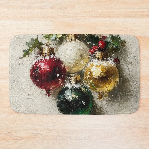 Item preview, Vintage Impasto Christmas Ornaments Oil Painting designed and sold by colorful-white.