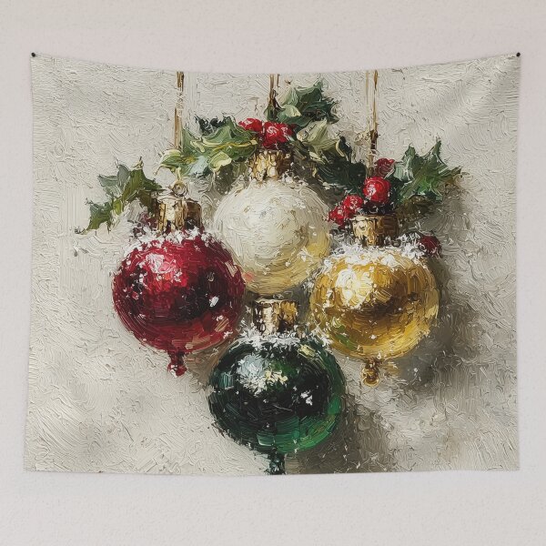 Item preview, Vintage Impasto Christmas Ornaments Oil Painting designed and sold by colorful-white.