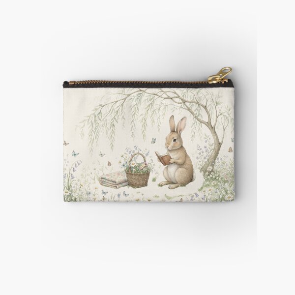 Item preview, Bookish Rabbit Reading Willow Cottagecore Art designed and sold by CalmCapy Co.
