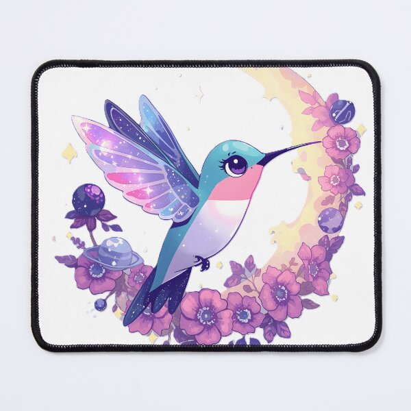 Item preview, Mystical Hummingbird & Crescent Moon | Celestial Floral Fantasy Bird designed and sold by dreamz-world.