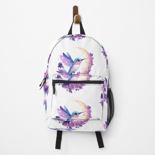 Item preview, Mystical Hummingbird & Crescent Moon | Celestial Floral Fantasy Bird designed and sold by dreamz-world.
