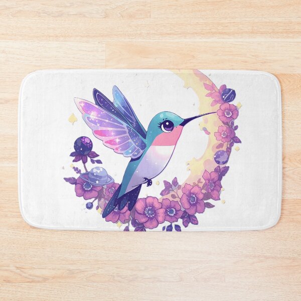 Item preview, Mystical Hummingbird & Crescent Moon | Celestial Floral Fantasy Bird designed and sold by dreamz-world.