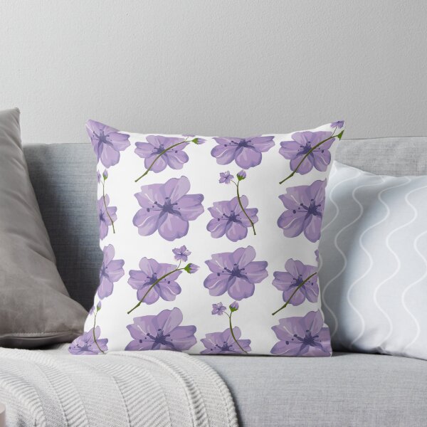 Item preview, pattern purple flowers on white background designed and sold by Zhanna LL.