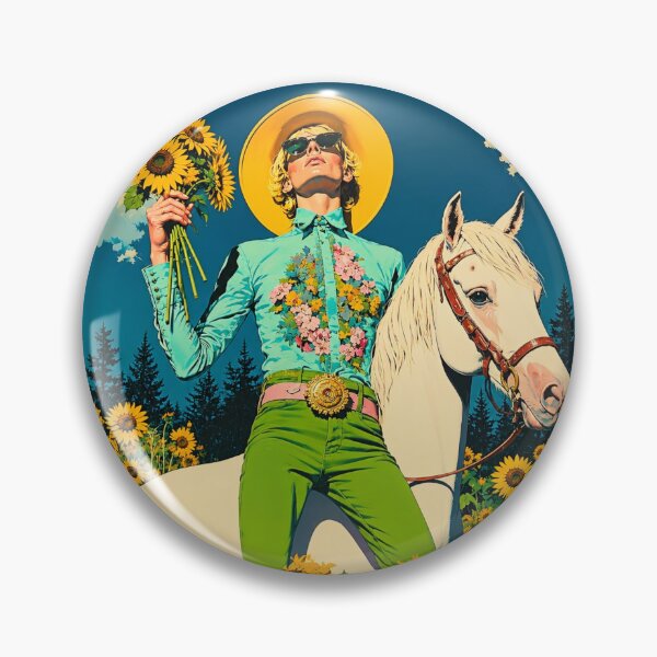 Item preview, Sunflower Cowgirl – Retro Western Horse Girl designed and sold by ANIARTONLINE.