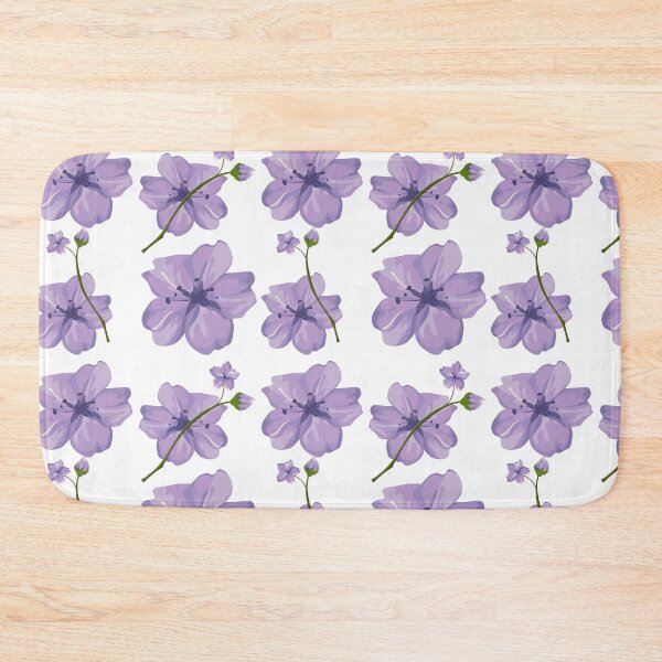 Item preview, pattern purple flowers on white background designed and sold by Zhanna LL.