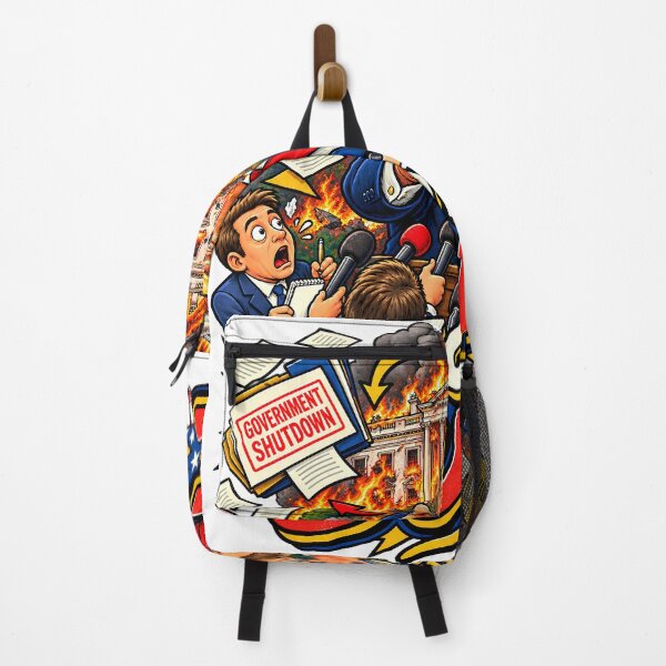 Item preview, Trump Government Shutdown Burning White House Satire designed and sold by Retro Whiskers.