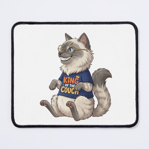 Item preview, Funny Birman Cat "King Of The Couch" Cartoon designed and sold by StickVerse by Owais.