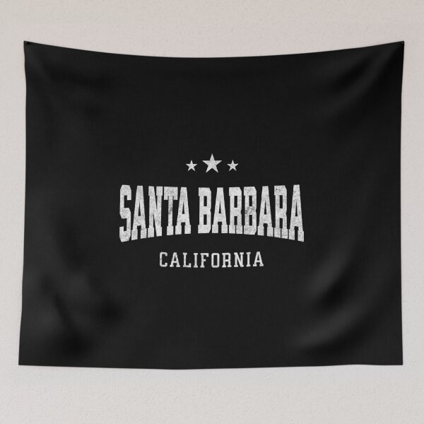Item preview, Santa Barbara California USA Vintage Varsity Distressed Retro College Travel Design designed and sold by NiceTeeClub.