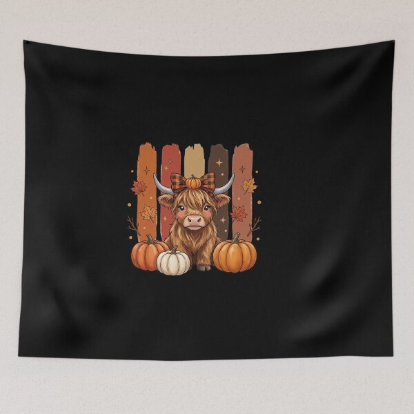 Item preview, Pumpkin Bow Highland Cow designed and sold by Tee Studio.