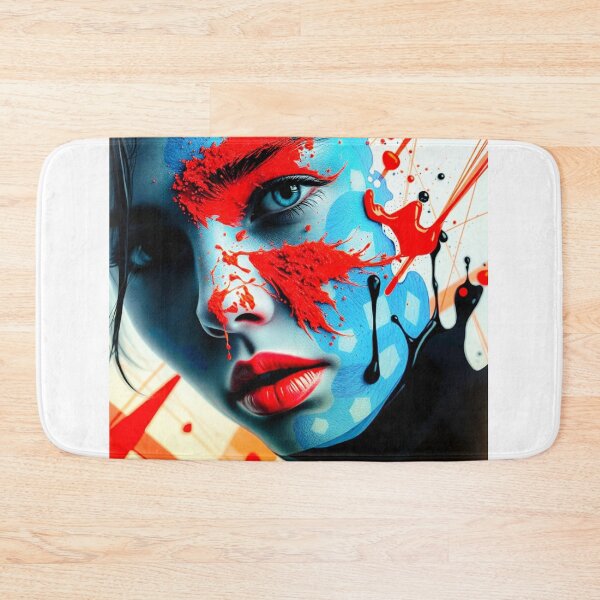 Item preview, Blue & Red Abstract Portrait – Bold Color Pop Art Face designed and sold by Vibrant Magical Shop.