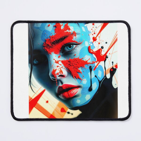 Item preview, Blue & Red Abstract Portrait – Bold Color Pop Art Face designed and sold by Vibrant Magical Shop.