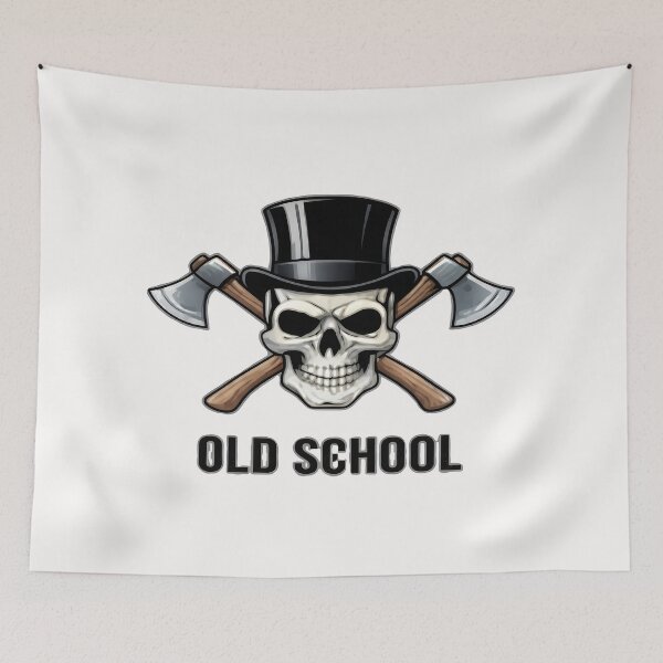Item preview, Old School Skull with Top Hat and Axes designed and sold by FABIOLA1970.