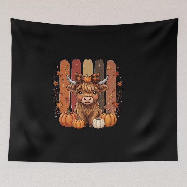 Item preview, Plaid Bow Cow in Pumpkin Patch designed and sold by Tee Studio.