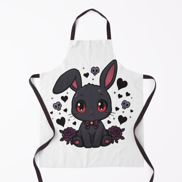 Item preview, Dark Gothic Bunny with Red Eyes & Black Roses | Cute Emo Goth Rabbit designed and sold by dreamz-world.