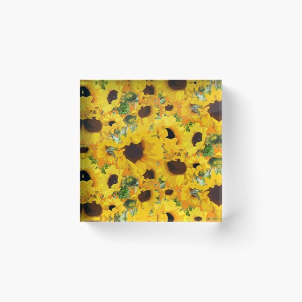 Item preview, Golden Sunflowers Halfdrop on Orange ef8800 designed and sold by Art in My Loft.