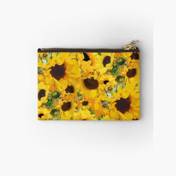Item preview, Golden Sunflowers Halfdrop on Orange ef8800 designed and sold by Art in My Loft.