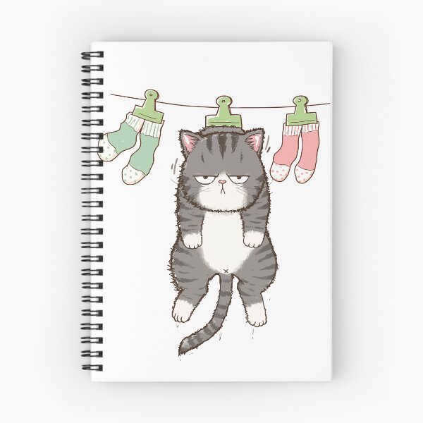 Item preview, Funny Grumpy Cat Hanging On Clothesline Laundry Day Wet Kitten Graphic Art designed and sold by The Upside Down.