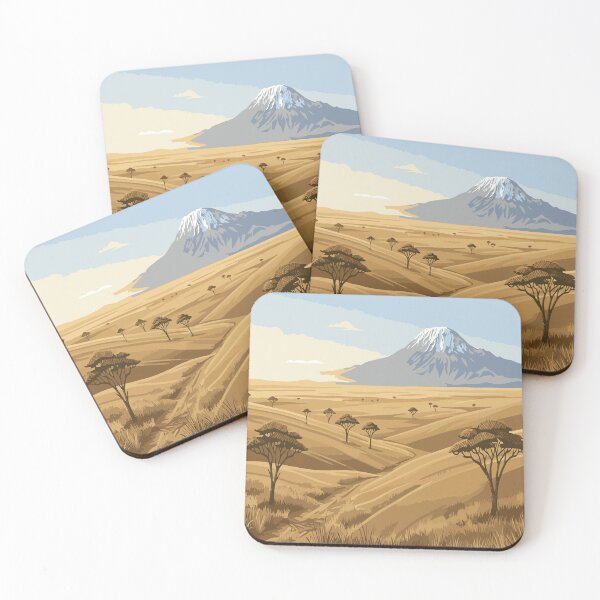 Item preview, Kenya Savannah Landscape Vector with Mount Kilimanjaro designed and sold by Wolagno.