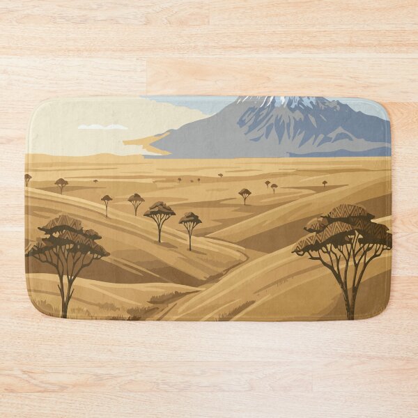 Item preview, Kenya Savannah Landscape Vector with Mount Kilimanjaro designed and sold by Wolagno.