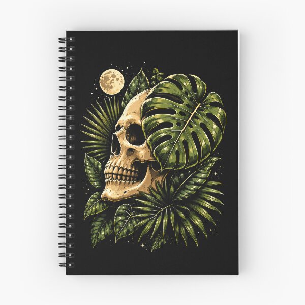 Item preview, Skull with Tropical Leaves and Moon Design Halloween designed and sold by rafaeltto.