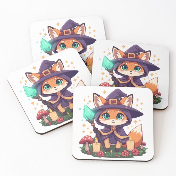 Item preview, Cute Witch Fox with Magic Crystal | Kawaii Mystical Fox Witch designed and sold by dreamz-world.