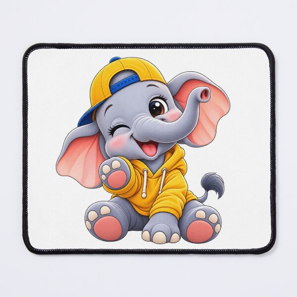 Item preview, Cute Elephant Vibes – Happy Elephant in Yellow Hoodie designed and sold by Genzfirevibes.