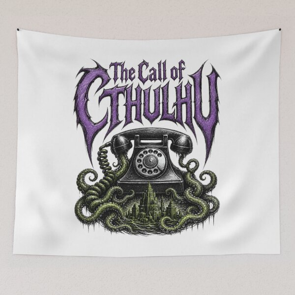 Artikelvorschau, Call of Cthulhu Wählscheibentelefon Metallplakat entworfen und verkauft von Fenay Designs.