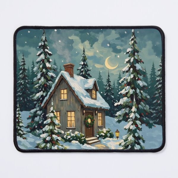 Item preview, Cozy Snowy Cabin Christmas Night designed and sold by Connys Colorful World.