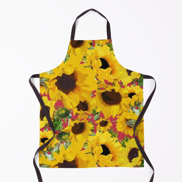 Item preview, Golden Sunflowers Halfdrop on Red c42d3f designed and sold by Art in My Loft.
