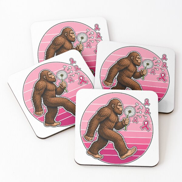 Item preview, Bigfoot Blowing Dandelion Sasquatch Breast Cancer Awareness designed and sold by WeirdlyMild.