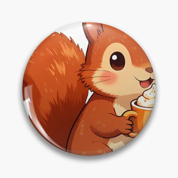 Item preview, Cute Red Squirrel with Pumpkin Spice Latte designed and sold by pumsquare.