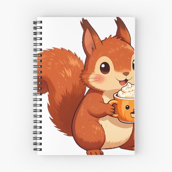Item preview, Cute Red Squirrel with Pumpkin Spice Latte designed and sold by pumsquare.