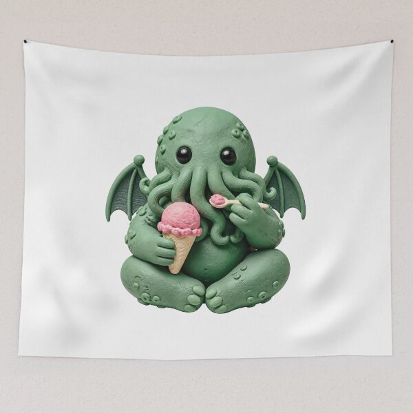 Item preview, Cute Cthulhu's Pink Ice Cream Break designed and sold by Fenay Designs.