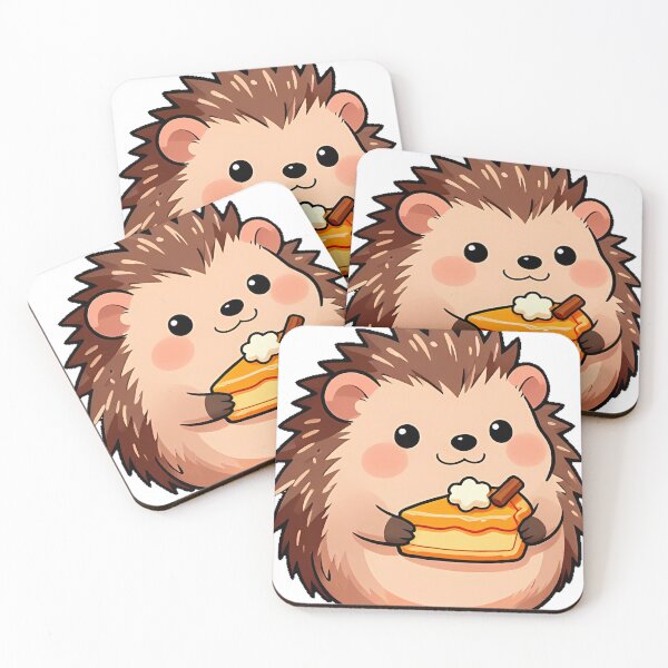 Item preview, Cute Baby Hedgehog with Mini Pumpkin Pie designed and sold by pumsquare.